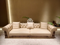 Ensemble de canapés Chesterfield de l'usine de Foshan, mobilier de salon moderne et luxueux, ensemble de table basse pour villa et hôtel