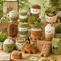 Llaveros de Peluche Personalizados para Festivales de Café y Regalos Promocionales, MOQ Bajo, Tela Reciclada, Muestra en 3-7 Días