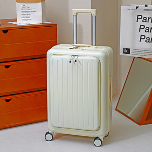 Front-opening Multifunctional 20-inch <b>Suitcase</b> Universal <b>Wheel</b> Trolley Case With Lock Carry-on Travel Luggage Unisex Summer 2023 - Product Image 3