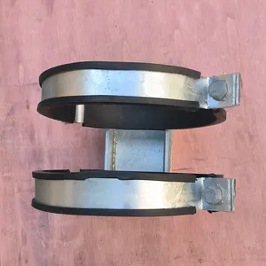 SH400 SH600 Galvanized Steel Zinc Plated 2 Screw Heavy Duty Pipe Clamp With EPDM Rubber Lined Pipe Clamp