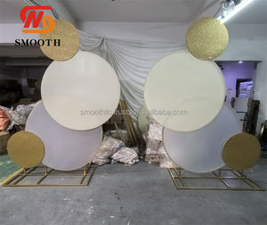 SMOOTH Customized Gold <b>Wedding</b> Stage Decoration Metal Arch Hall Backdrop Metal Stand Wall Iron <b>Frame</b> Stand - Product Image 5