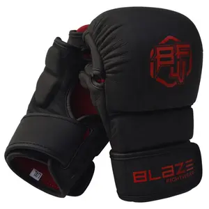 Matt Hitam Sarung Tangan MMA 7Oz untuk Latihan Sparring Grappling Boxing Muay Thai Punching Bag Sarung Tangan UFC