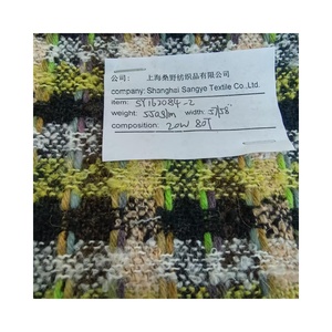 Tissus en <span class=keywords><strong>laine</strong></span> 20% <span class=keywords><strong>laine</strong></span> 80% polyester tissu <span class=keywords><strong>à</strong></span> carreaux coloré pour manteaux chics - Product Image 3