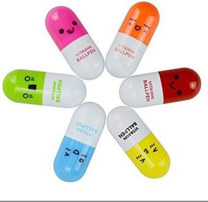 Penne a forma di pillola palla retrattile simpatico cartone animato evidenziatore penna sorridente capsula Spinner Mini farmacia novità <span class=keywords><strong>Nurs</strong></span> a sfera - Product Image 1
