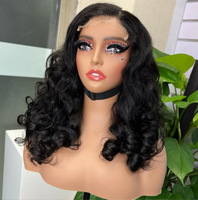 Perruque à fermeture en dentelle sans colle 5x5 |   Cheveux humains brésiliens Remy super double drawn |   Perruque en dentelle transparente bouclée et volumineuse pour femmes