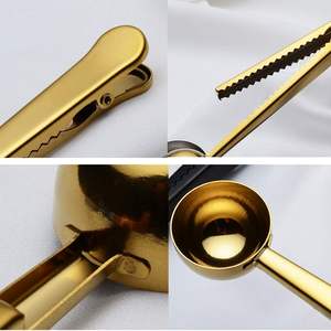Cuchara Medidora de Granos de Café de Acero Inoxidable con Logotipo Personalizado, Clip de Sellado para Cocina, Cuchara Medidora de Leche en Polvo Dos en Uno - Product Image 5