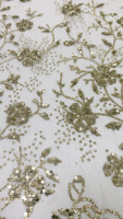2025 nouveautés en stock tissu de dentelle à paillettes florales 3D à paillettes épaisses