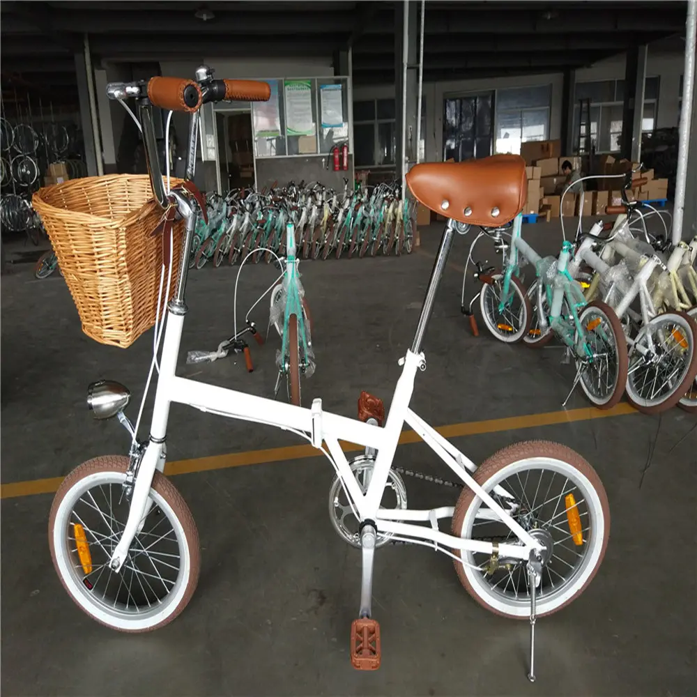 वयस्क यूनिसेक्स विंटेज शैली foldable बाइक साइकल चलाना गुना बाइक तह बाइक 16