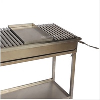 Barbecue argentin à charbon de bois réglable en hauteur avec chariot