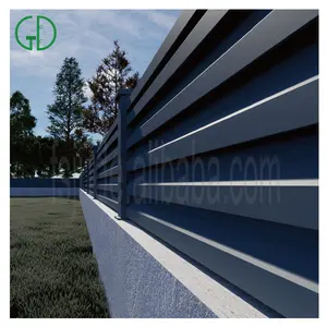 GD Outdoor Privacy Air Conditioning Cover Enclosure Garden Backyard Frame System Panels Slat Black Aluminum Fence Louvered