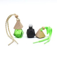 Bouteille vide en verre de 8 ml avec bouchon à vis en bois pour diffuseur de parfum, flacon suspendu pour voiture, éliminateur d'odeurs, conteneur d'huile aromatique