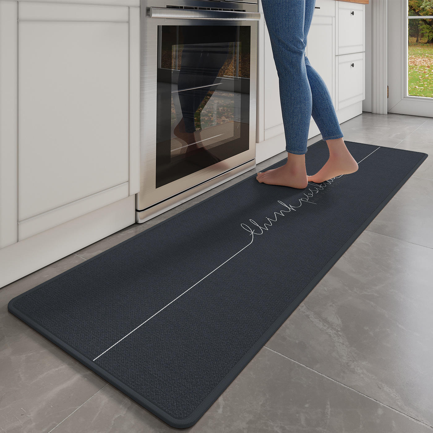 Suela de goma de lino - azul marino alegre y estilizado.