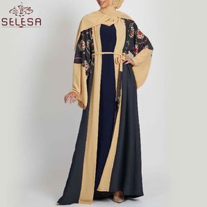 Vestido feminino islâmico, novo design de fábrica floral <span class=keywords><strong>cardigan</strong></span> longo kimono abaya feminino islâmico - Product Image 3
