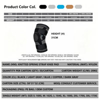 Genouillère de sport réglable en tissu tricoté à compression pour la course et le basketball avec impression de logo en silicone personnalisée