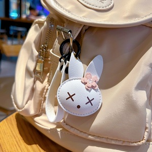 Lovely Animal Car Key Decoration Souvenir Gifts High Quality Women Handbag Charms Soft PU <b>Leather</b> Cute Cartoon Bunny <b>Keychain</b> - Product Image 3