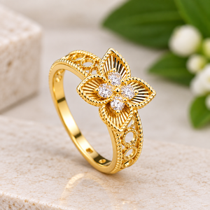 <b>24K</b> <b>Gold</b> <b>Ring</b> 2.70 Gram Handmade Fancy <b>Gold</b> <b>Ring</b> for Women Wedding Function Jewellery Traditional Indian Jewellery - Product Image 2