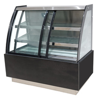 Vitrine réfrigérée pour pâtisserie de supermarché commercial NE-210CH, refroidissement par air, vitrine ouverte, acier inoxydable, vitrine à gâteaux en verre