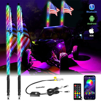 Nouveau Style Atv Lumière RGB LED Sécurité Fouet Multicolore Chasing Couleurs Antennes Drapeau pôle Fouet Lumières