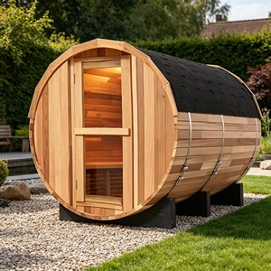 Sauna Exterior de Cedro Rojo para 4 Personas, Fabricada con Leña, con Estufa de Leña/Estufa de 6000w - Product Image 1