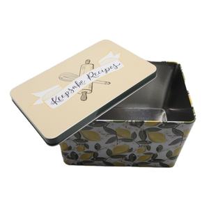 Carte per ricette natalizie stampate personalizzate all'ingrosso con scatola di latta per ricette a cucchiaio design vintage di lusso per scatola di latta in metallo al cioccolato al tè - Product Image 6