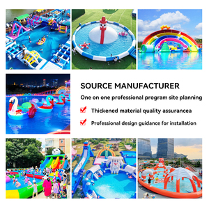 Parco Acquatico Gonfiabile Grande per Esterni <span class=keywords><strong>con</strong></span> Struttura in Acciaio, Piscina e Scivolo a Ostacoli per Intrattenimento Pubblico - Product Image 4