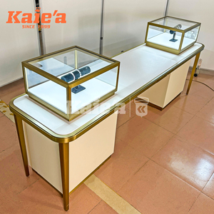 Meja pajangan perhiasan mewah desain furnitur pajangan kabinet dengan lemari kaca dan lampu LED untuk toko ritel - Product Image 5