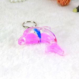 Porte-clés Dauphin Mignon avec Liquide Flottant, Pendentif Baleine Océanique Adorable, Accessoire de Sac pour Femme, Porte-clés de Voiture - Product Image 2