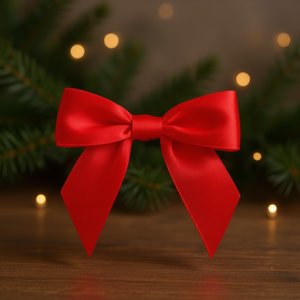 Red Polyester <b>Ribbon</b> Bow Pre Tied <b>Wire</b> Twist Tie For Gift Wrapping Christmas Birthday Valentine's Day Custom Length - Product Image 3