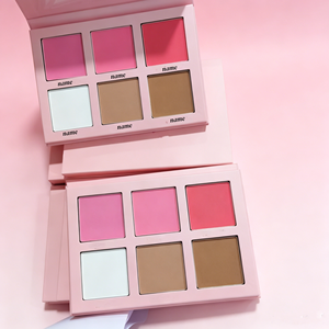 Palette de fard à joues 6 couleurs en gros pour le visage, maquillage compact naturel, poudre pressée pigmentée noire <span class=keywords><strong>et</strong></span> <span class=keywords><strong>rose</strong></span>, marque privée - Product Image 4