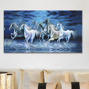 Poster su Tela con Cavallo in Corsa, <span class=keywords><strong>Arte</strong></span> Murale Vintage con Uccelli Marini e Paesaggio Marino, Decorazione per Dormitorio - Product Image 5