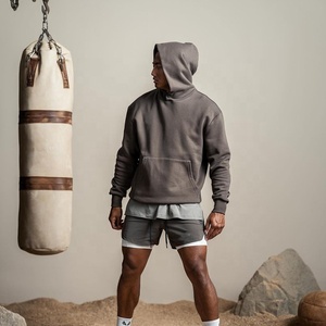 Áo Hoodie Nam Dày Tập Thể Dục Ngoại Cỡ, Áo Hoodie Rộng, Màu Trơn, Có Cỡ To, Mặc Vào Mùa Đông - Product Image 6