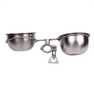 Comederos Dobles para Loros, Tazón de Acero Inoxidable 304 para Comida y Agua de Aves con Abrazadera Antivuelco para Jaulas Grandes y Perchas - Product Image 1