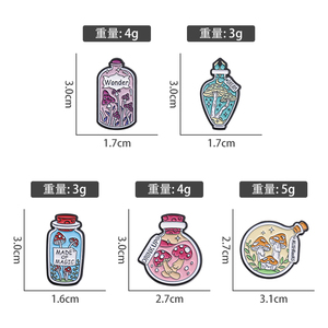 Sting Pins Pilze in einer Flasche Emaille Pins Custom MADE von MAGIC Broschen Revers Abzeichen Lustiges Schmuck geschenk für Kinder Freunde - Product Image 6