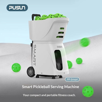 Machine de tir de pickleball PUSUN PP-SMART, 3 angles, 4 vitesses, alimentation réglable, pour forehand, backhand, pour enfants, entraînements débutants