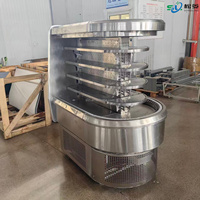 Réfrigérateur Vitrine Multidecks en Acier Inoxydable Personnalisable pour Supermarché, Refroidisseur d'Air Ouvert, Armoire Réfrigérée pour Boissons et Produits Laitiers