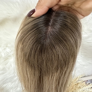 Prêt à expédier : Perruques et toupets en cheveux européens de haute qualité, base en dentelle, mono-topper, pour femmes, technique PU, vente en gros - Product Image 3