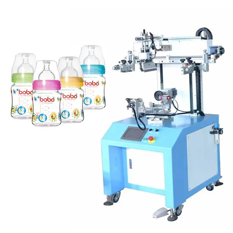 PLC Automatic Recording Sensor And Servo Function Cylinder silk screen printing machine for plastic bottles glass bottle cup