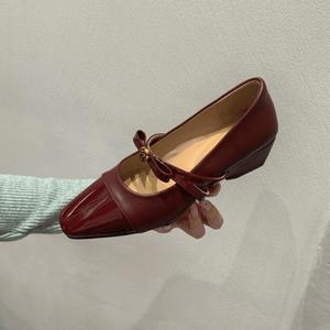 Zapatos Mary Jane de Ante con Punta Cuadrada y Tacón Invisible para Mujer, Estilo Retro Francés, Novedad Primavera 2026, con Correa al Tobillo y Boca Baja - Product Image 2