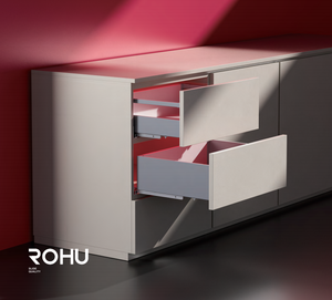 خزانة مطبخ حديثة رفيعة 45 علبة درج معدنية مخفية تحت جبل منزلقة ناعمة الإغلاق للشقة وغرفة النوم لتناول الطعام - Product Image 4