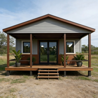 Maison conteneur moderne extensible avec véranda en bois, mini-maison préfabriquée, cabane de jardin pour la vie en plein air, location de vacances, bureau à domicile