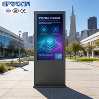 Pantalla Táctil Publicitaria para Exteriores de 32 43 65 86 Pulgadas, OEM ODM, con Soporte de Piso, Alto Brillo, Kiosco LCD para Exteriores