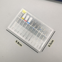 Boîte de 10 embouts de ponceuse à ongles en carbure avec pointes de 0,2 po et 0,35 po pour kit de polissage manucure/pédicure (usage professionnel en salon)