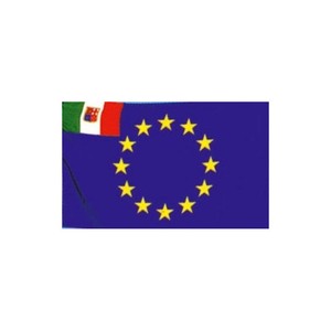 Bandera UE-Italia Logotipo personalizado 20x30cm Banderín Impresión digital Algodón Poliéster Seda Banners para Educación de seguros Automotrices - Product Image 1