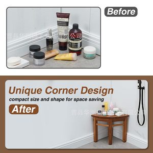 Washington State <b>Wooden</b> Bathroom <b>Stool</b> Customizable Size Wood Grain Color Bath <b>Shower</b> Seat - Product Image 5