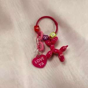 Nouveau mignon ballon chien coeur lettre porte-clés accessoires sac voiture pendentif petits cadeaux - Product Image 5