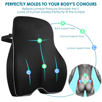 Coussin de soutien lombaire pour chaise de bureau, voiture, chaise de jeu, soulagement de la douleur dorsale, coussin en mousse à mémoire de forme, dossier ergonomique orthopédique