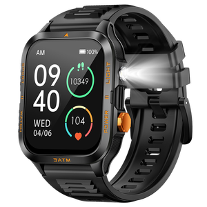 2025 mujeres hombres 880mAh batería reloj inteligente LED Flash 1,96 pulgadas HD BT llamada impermeable natación 3ATM al aire libre NFC para Android IOS - Product Image 1