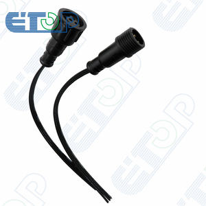 אטop xconnecting עמיד למים 3 מחברים ליבה 3 סיכה שחור שטוח עמיד למים פיגמס/נקבה - Product Image 1