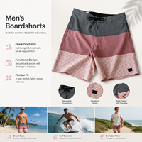 Shorts de bain YILONG pour hommes à séchage rapide, trois couleurs, gris, rose, contrasté, extensible dans quatre directions