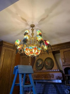 Cổ kính màu đèn chùm và đèn ánh sáng mặt dây chuyền Parrot tiffanylamps chiếu sáng sang trọng Đèn chùm - Product Image 6